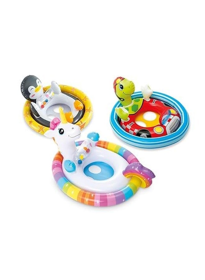 KidsZeeNie® Inflatable Kiddie Float| Water Baby Floater for Kids| Safe Anti-flip Diaper Style Swim Tube Rider| Swim Pool Tube for Toddlers|Multicolor Cute Swimming Pool Safety Seat (See-ME-SIT) - Image 1